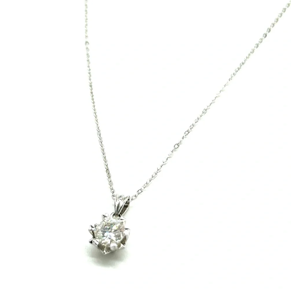 Silver 1CTW Moissanite Solitare Pendant
